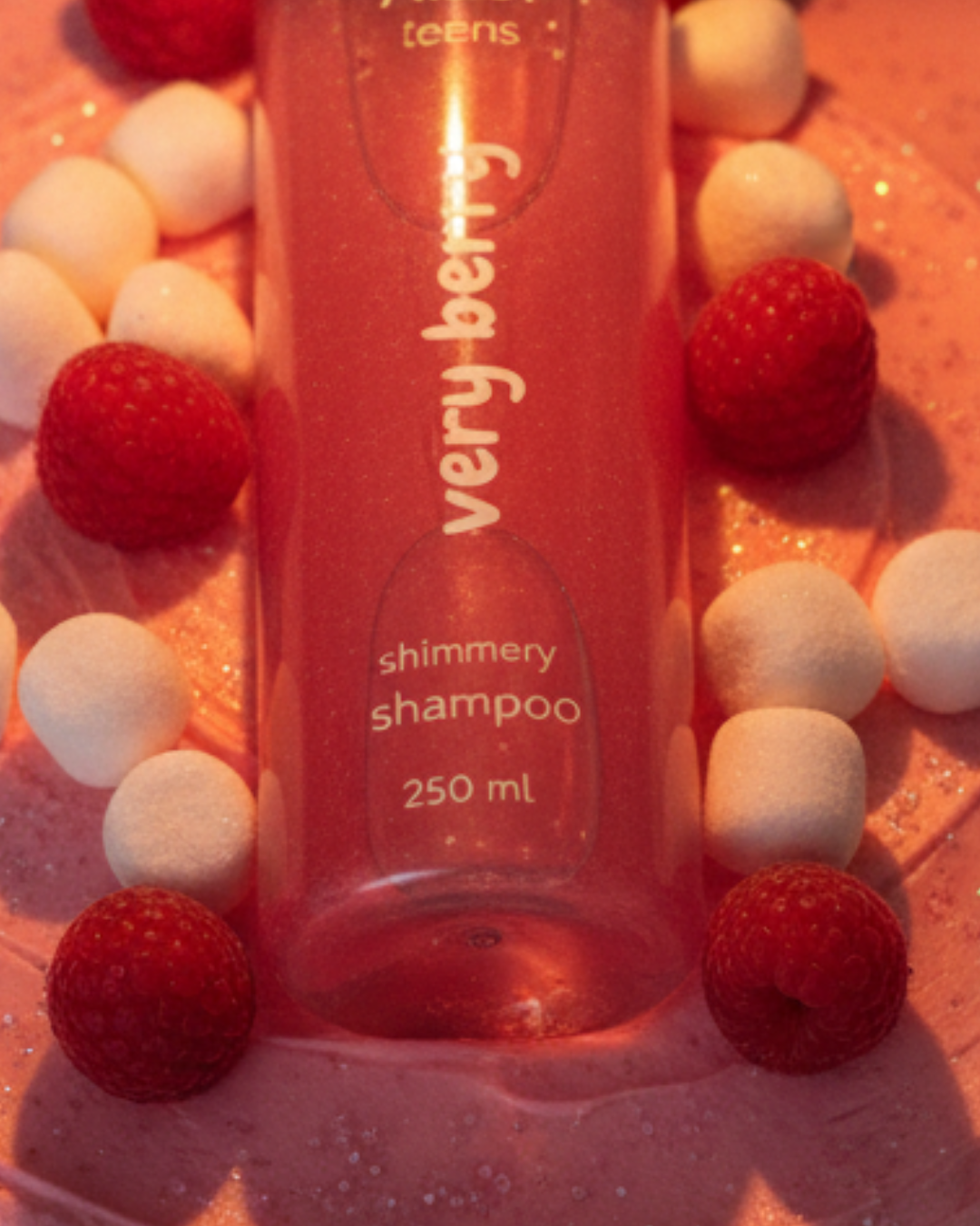 Starwberry and raspberry shimmery shampoo